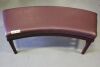 BURGUNDY HALF MOON SHAPED METAL BENCH