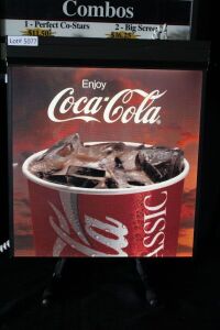 ILLUMINATED COCA-COLA CONCESSION STAND/MAN CAVE SIGN