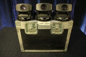 3 SONY EVI-D30 PAN, TILT, ZOOM PTZ CAMERA'S WITH CASE