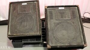 [2] PAIR OF EV 1502 WEDGE SPEAKERS FOR PARTS OR REPAIR