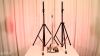 PAIR OF K&M SPEAKER STANDS AND ROUND BASE MIC STAND