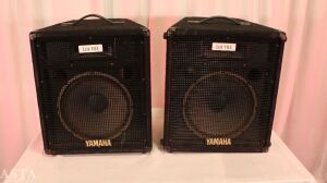 PAIR OF YAMAHA SV-12 TRAPEZOID POLE MOUNT SPEAKERS