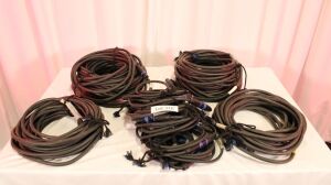 1 LOT OF NL4 MALE TO FEMALE CABLES VARIOUS LENGTHS